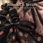 Floral Ribbon Bow Scrunchies, Chiffon Satin Hair Ties for Women Long Hair