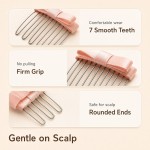 Fabric Bow Multi-tooth Hair Combs, 2PCS Non-Slip Broken Hair Clips